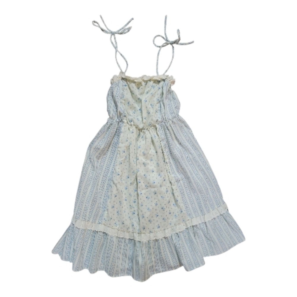 Vintage Girls Dress & Top Set Shabby Chic Prairie Calico Floral Cottagecore 8 - Picture 4 of 16
